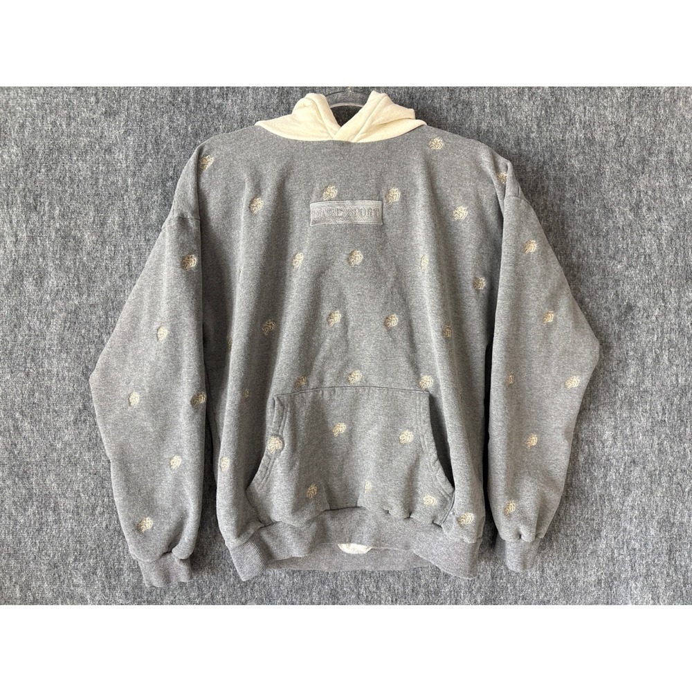 Civil Regime DARE SPORT My Sacrifice Hoodie Gray Cream Embroidered Leaf Medium